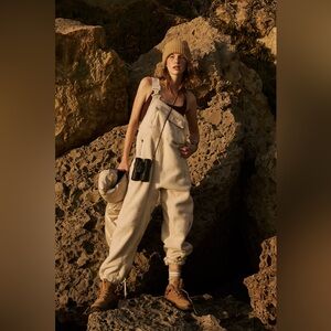 Free People Hit the Slopes Salopette - Sesame Size M NWT